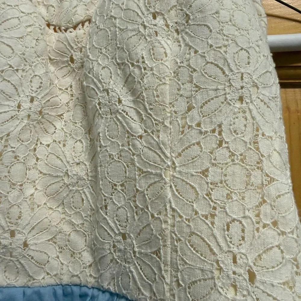 City Triangles size 9 juniors Floral Strapless Dress with Lace Bodice